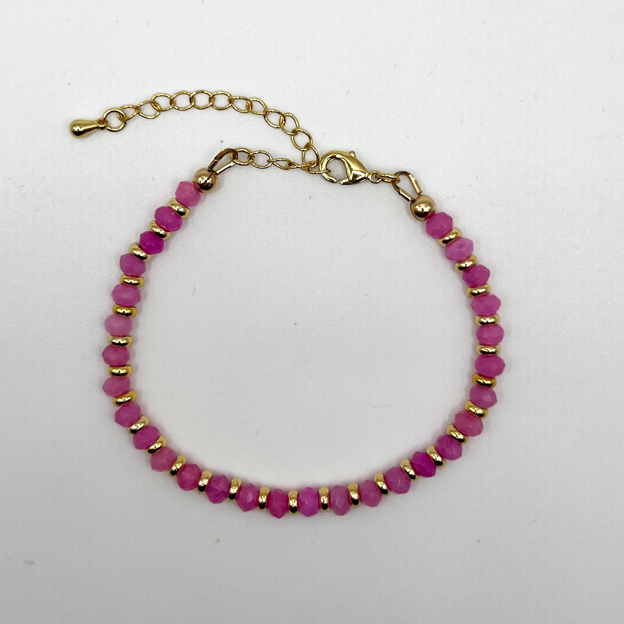 Hot Pink Agate Bracelet