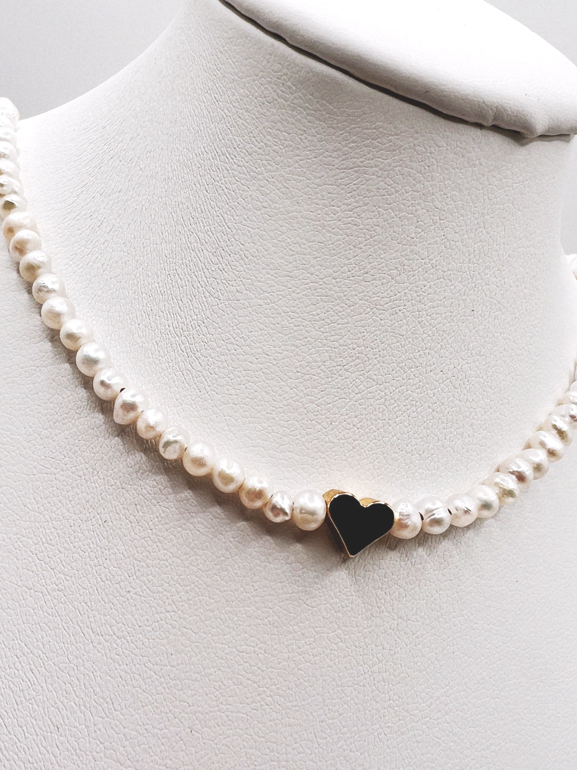 Tiny Heart Pearl Necklace