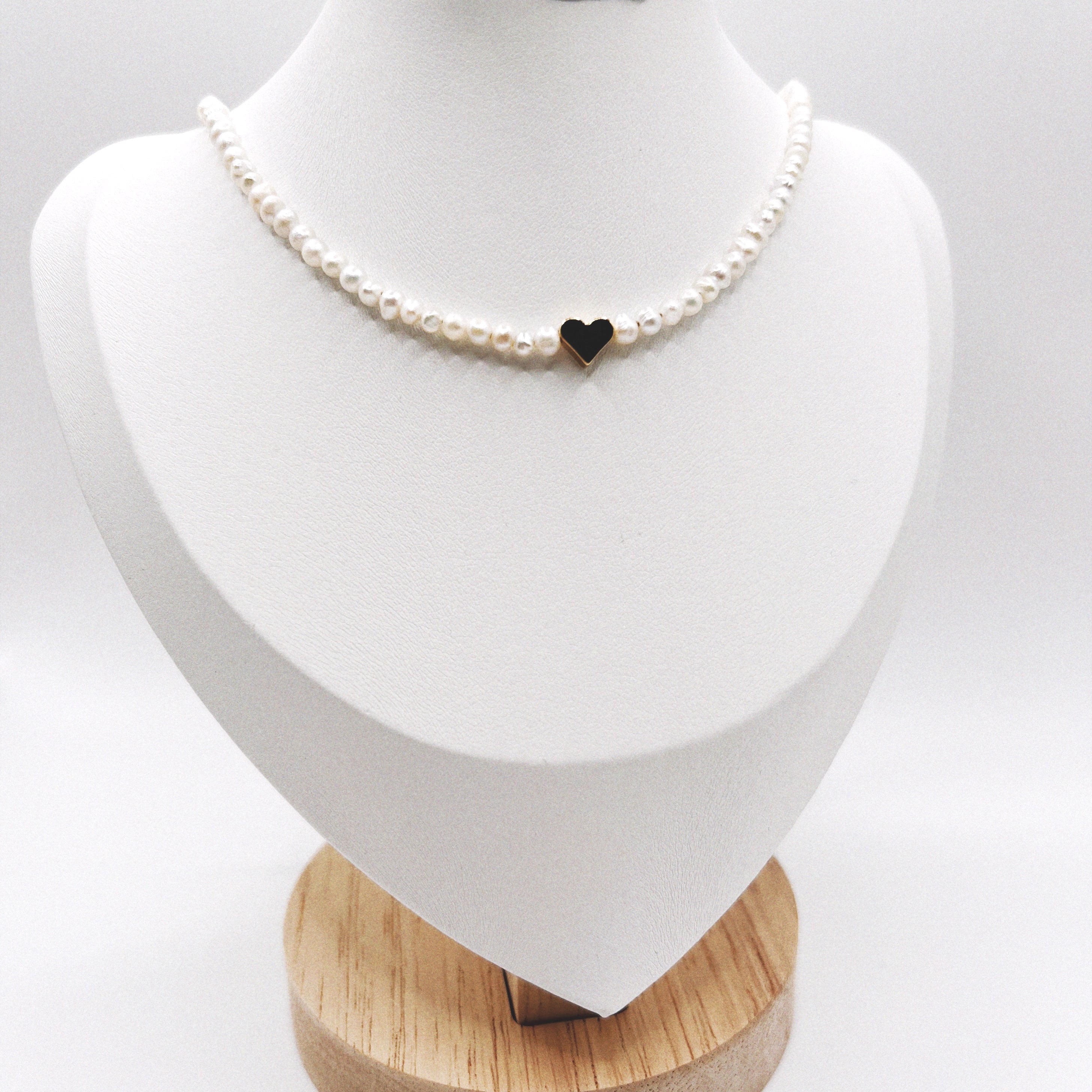 Tiny Heart Pearl Necklace