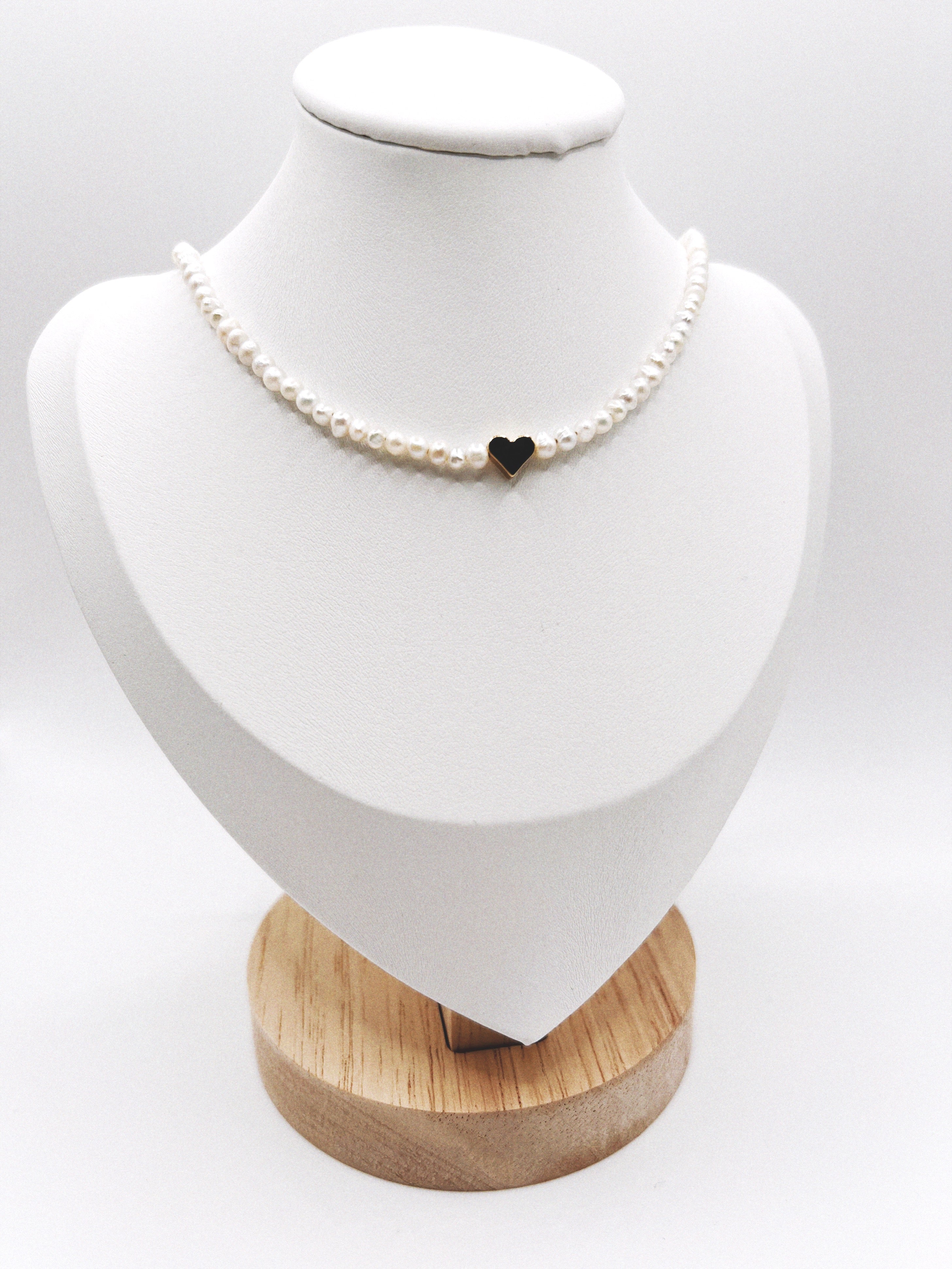 Tiny Heart Pearl Necklace